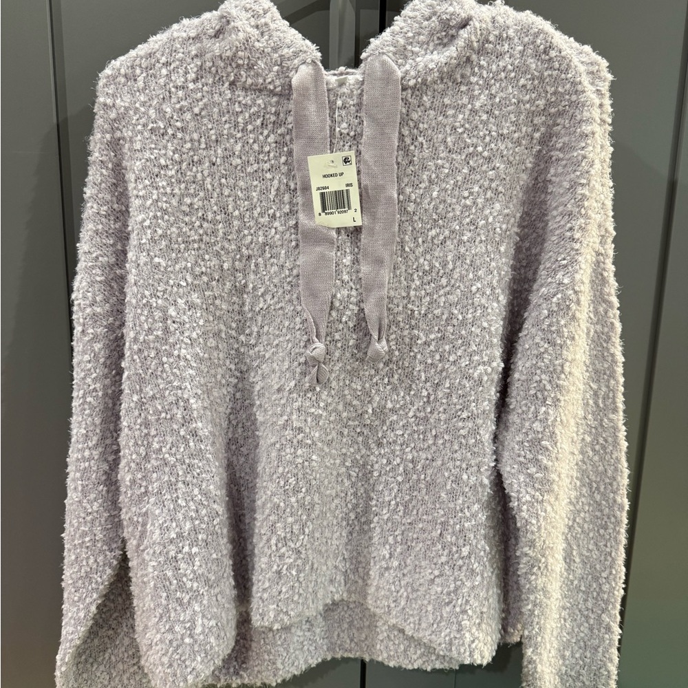 Cozy Textured Hoodie in Light Purple